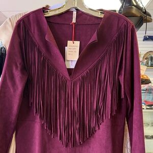RAGA Purple Fringe Tunic Top